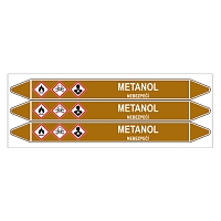 Značení potrubí, metanol,3 ks, 355 × 37 mm